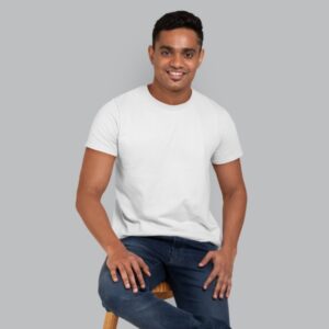 white plain tshirt for men