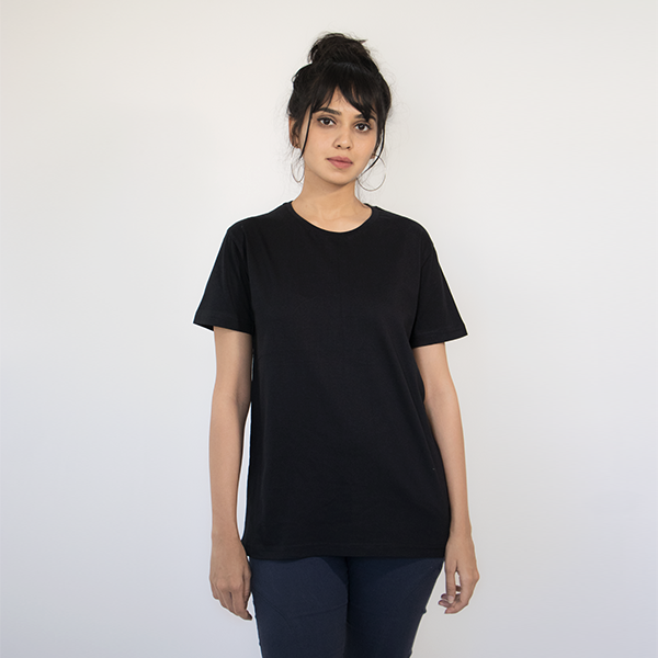 Black Plain T-Shirt For Women