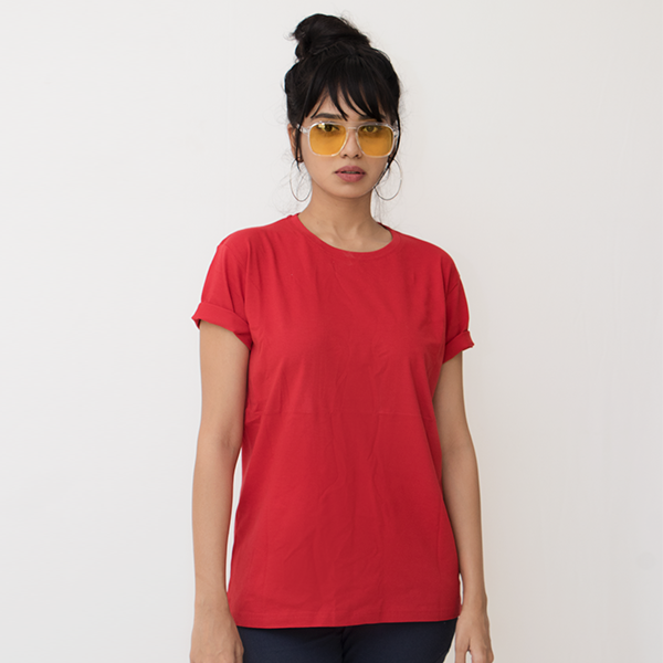 Plain Red T-shirt Women