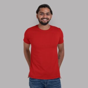 red plain tshirt for men