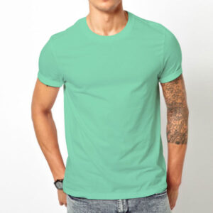 Salmon Pink-Mint Green plain t-shirt combo