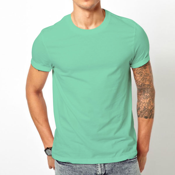 Salmon Pink Mint Green plain t shirt combo Machaand