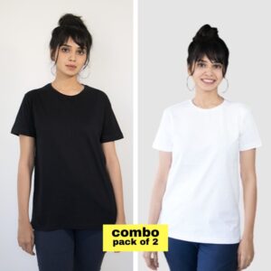 Black-White plain t-shirt combo Female