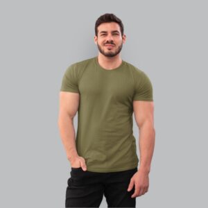 olive green plain tshirt for men