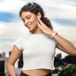 white crop top tshirt for women